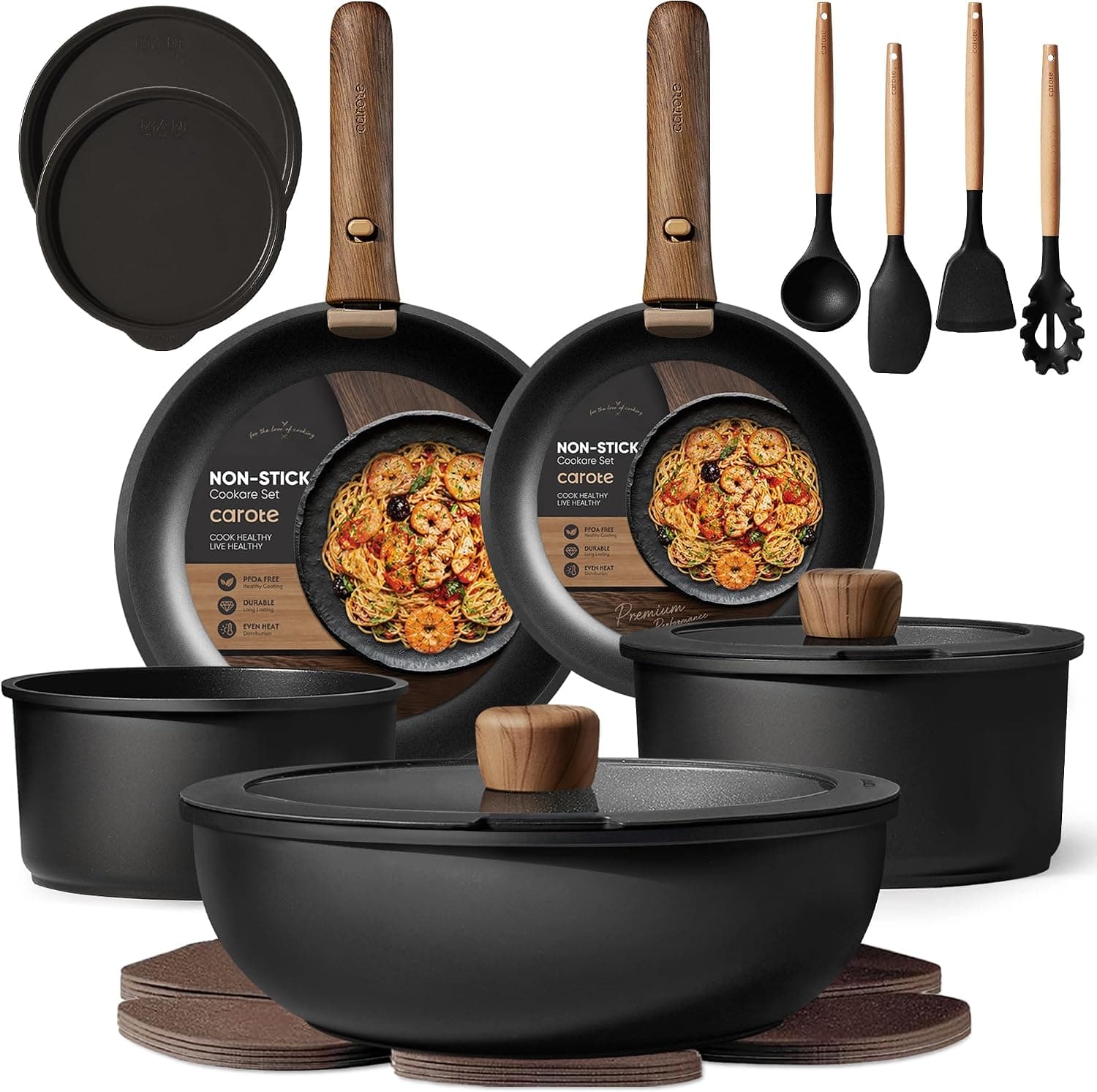 CAROTE 19-Piece Detachable Handle Set