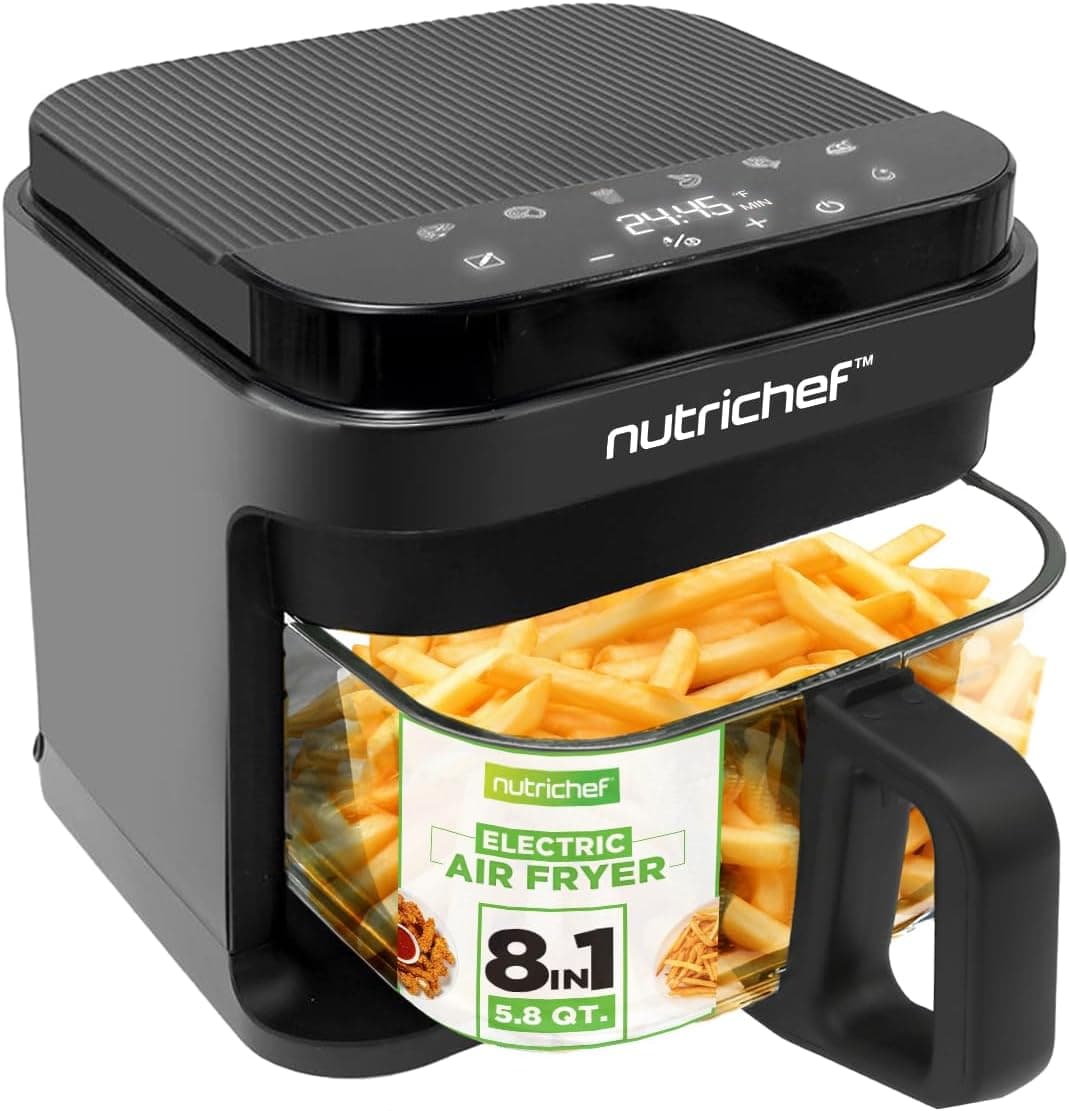 Nutrichef Air Fryer, 5.8 Qt